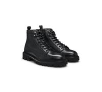 BOSS Grained-leather half boots with hiking-style laces - Style Julyo_Halb_grhk, 50552581 Black 10