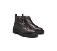 BOSS Grained-leather half boots with hiking-style laces - Style Julyo_Halb_grhk, 50552581 Dark Brown 12