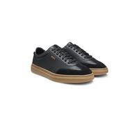 BOSS Grained-leather trainers with contrast backtab - Style Kieran_Tenn_sdgral, 50552852 Dark Grey 7