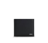 BOSS Grained-leather wallet with metallic logo lettering - Style Derwil_4cc Coin, 50573521 Black pcs.