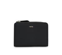 BOSS Grained-leather wallet with metallic logo lettering - Style Lenah Small Wallet, 50558032 Black pcs.