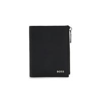 BOSS Grained-leather wallet with metallic logo lettering - Style New Crosstown_BifZip, 50563612 Black pcs.