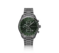 BOSS Grey-plated chronograph watch with green dial - Style GRAND PRIX 44, 58244952 Dark Grey pcs.