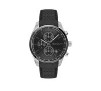 BOSS Grand Prix 44 Leather Strap Black Watch, One Colour, Men One Colour