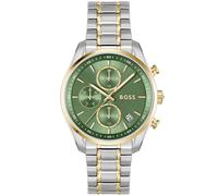 BOSS Two-tone watch with green dial and five-link bracelet - Style GRAND TOUR LADIES, HB1502766 Silver pcs.