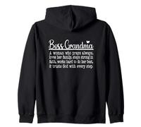 Boss Grandma Prays Loves Strong In Faith Trusts God Zip Hoodie
