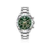 BOSS Green-dial chronograph watch with steel bracelet - Style HERO 2.0, 58564951 Silver tone pcs.