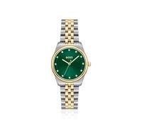 BOSS Green-dial watch with two-tone bracelet - Style GRACEFUL PRECIOUS, 58567527 Silver tone pcs.