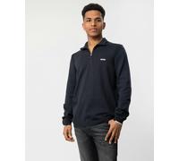 BOSS Green Ever-X Mens Cotton Blend Zip-Neck Sweater with Logo Print - Dark Blue 402 - Dark Blue 402 - M
