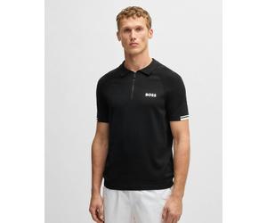 BOSS Green K-Perform Max Mens Zip Placket Polo Shirt - Black 002 - M