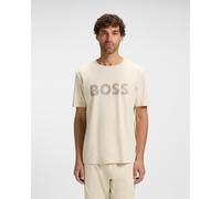 BOSS Green Logo Future Short Sleeve T-Shirt Cream White - S