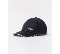 BOSS Green Mens Bold Logo Print Cap In Cotton Twill - Dark Blue 404 - Dark Blue 404 - One Size
