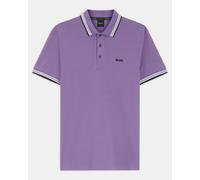 BOSS Green Mens Paddy Polo Shirt in Purple Cotton - Size Medium