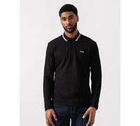 BOSS Green Mens Plisy Long Sleeve Polo Shirt - Black 001