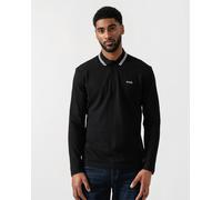 BOSS Green Mens Plisy Long Sleeve Polo Shirt - Black 001 - Black 001 - L