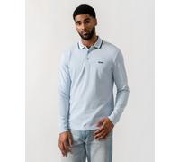 BOSS Green Mens Plisy Long Sleeve Polo Shirt - Open Blue 464 - Open Blue 464 - M