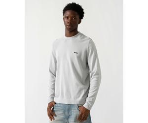 BOSS Green Momentum-Lite Mens Crew Neck Jumper - Light/Pastel Grey 054 - Light/Pastel Grey 054 - XL