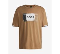 BOSS Green Open Short Sleeve T-shirt brown white black - S