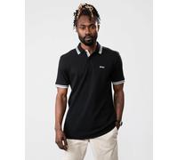 BOSS Green Paddy Mens Cotton-Piqué Polo Shirt with Contrast Logo - Black 001