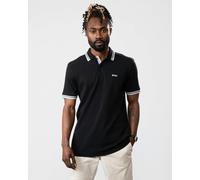BOSS Green Paddy Mens Cotton-Piqué Polo Shirt with Contrast Logo - Black 001 - Black 001 - L