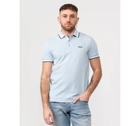 BOSS Green Paddy Mens Cotton-Piqué Polo Shirt with Contrast Logo - Bright Blue