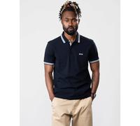 BOSS Green Paddy Mens Cotton-Piqué Polo Shirt with Contrast Logo - Dark Blue 402