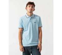 BOSS Green Paddy Mens Cotton-Piqué Polo Shirt with Contrast Logo - Light/Pastel Blue 455 - Light/Pastel Blue 455 - XL