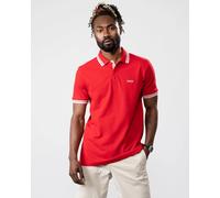 BOSS Green Paddy Mens Cotton-Piqué Polo Shirt with Contrast Logo - Medium Red
