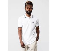 BOSS Green Paddy Mens Cotton-Piqué Polo Shirt with Contrast Logo - White 100 - White 100 - 5XL