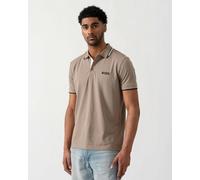 BOSS Green Paddy Pro Mens Cotton Blend Polo Shirt With Contrast Logos - Light/Pastel Green 335 - Light/Pastel Green 335 - M