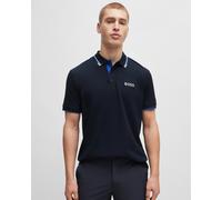 BOSS Green Paddy Pro Mens Cotton Blend Polo Shirt With Contrast Logos NOS - Dark Blue 402 - Dark Blue 402 - XL