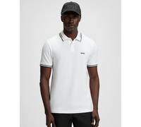 BOSS Green Paul Mens Short Sleeve Polo Shirt With Contrast Tipping - Natural 107 - Natural 107 - XL