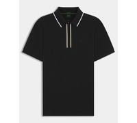 BOSS Green Philix Mens Slim Fit Zip Polo Shirt in Moisture-Wicking Stretch Cotton- Black 001 - Black 001 - L
