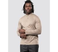 Boss Green Pirol Mens Long Sleeved Polo Shirt - Taupe Cotton - Size 2XL