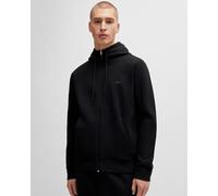 BOSS Green Saggy Mens Stretch Cotton Zip-Up Hoodie with Logo Print NOS - Black - Size Medium