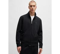 BOSS Green Skaz Mens Stretch-Cotton Full Zip Sweatshirt with Logo Print NOS - Black - Size Medium