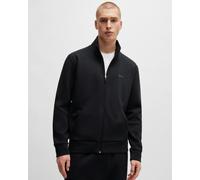 BOSS Green Skaz Mens Stretch-Cotton Full Zip Sweatshirt with Logo Print NOS - Black - Size X-Large