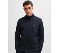 BOSS Green Skaz Mens Stretch-Cotton Full Zip Sweatshirt with Logo Print - Dark