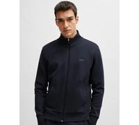 BOSS Green Skaz Mens Stretch-Cotton Full Zip Sweatshirt with Logo Print - Dark Blue 402 - Dark Blue 402 - M
