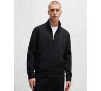 BOSS Green Skaz Mens Stretch-Cotton Full Zip Sweatshirt with Logo Print NOS - Black - Size Large