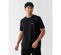 BOSS Green Taddy Mens Cotton Piqué T-Shirt with Oxford-Jacquard Back Collar - Dark Blue 402 - Dark Blue 402 - L