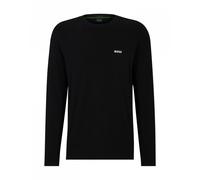 BOSS Green Tee Long Mens Sleeve T-Shirt - Black Cotton - Size 2XL