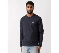 BOSS Mens Tee Long Long-Sleeved T-Shirt in Stretch Cotton with Contrast Logo