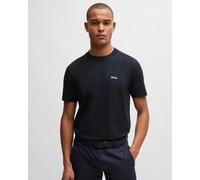 BOSS Green Tee Mens Stretch Cotton T-Shirt with Contrast Logo NOS - Dark Blue
