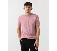 BOSS Green Tee Mens Stretch Cotton T-Shirt with Contrast Logo - Open Pink 696 - Open Pink 696 - XL