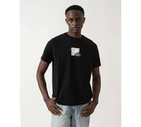 BOSS Green Zone Stripe Mens T-Shirt with Decorative Reflective Accents - Black 001 - Black 001 - L