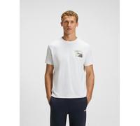 BOSS Green Zone Stripe Mens T-Shirt with Decorative Reflective Accents - White 100 - White 100 - M