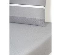 Boss Grey Alton Geometric-print Single Cotton Fitted Sheet 90cm X 200cm