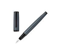 BOSS Grey aluminium fountain pen with mesh-effect engraving - Style Fountain pen Arche Pattern Grey, 58837087 Grey pcs.