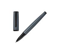 BOSS Grey aluminium rollerball pen with mesh-effect engraving - Style Rollerball pen Arche Pattern Grey, 58837089 Grey pcs.